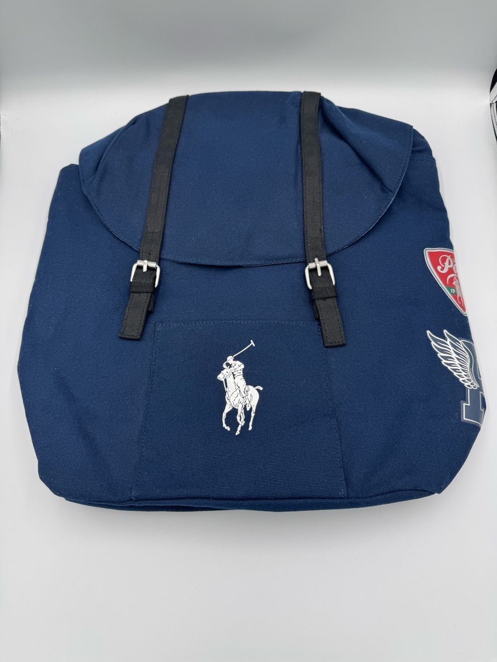 Polo by Ralph Lauren Navy Canvas Backpack with Black Straps and White Logo 🆕